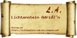 Lichtenstein Adrián névjegykártya